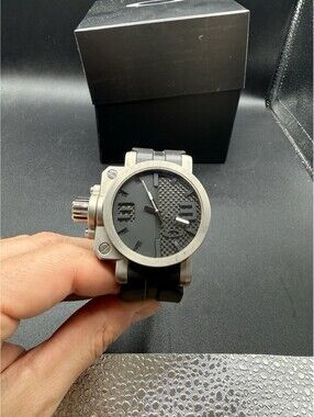 Oakley Gearbox Brushed Titanium/Black Carbon Fiber Dial Watch